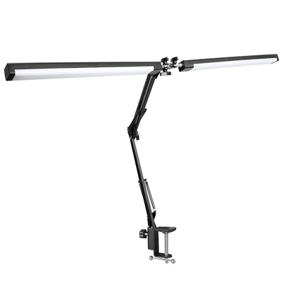 Long-arm clip double-head folding desk lamp