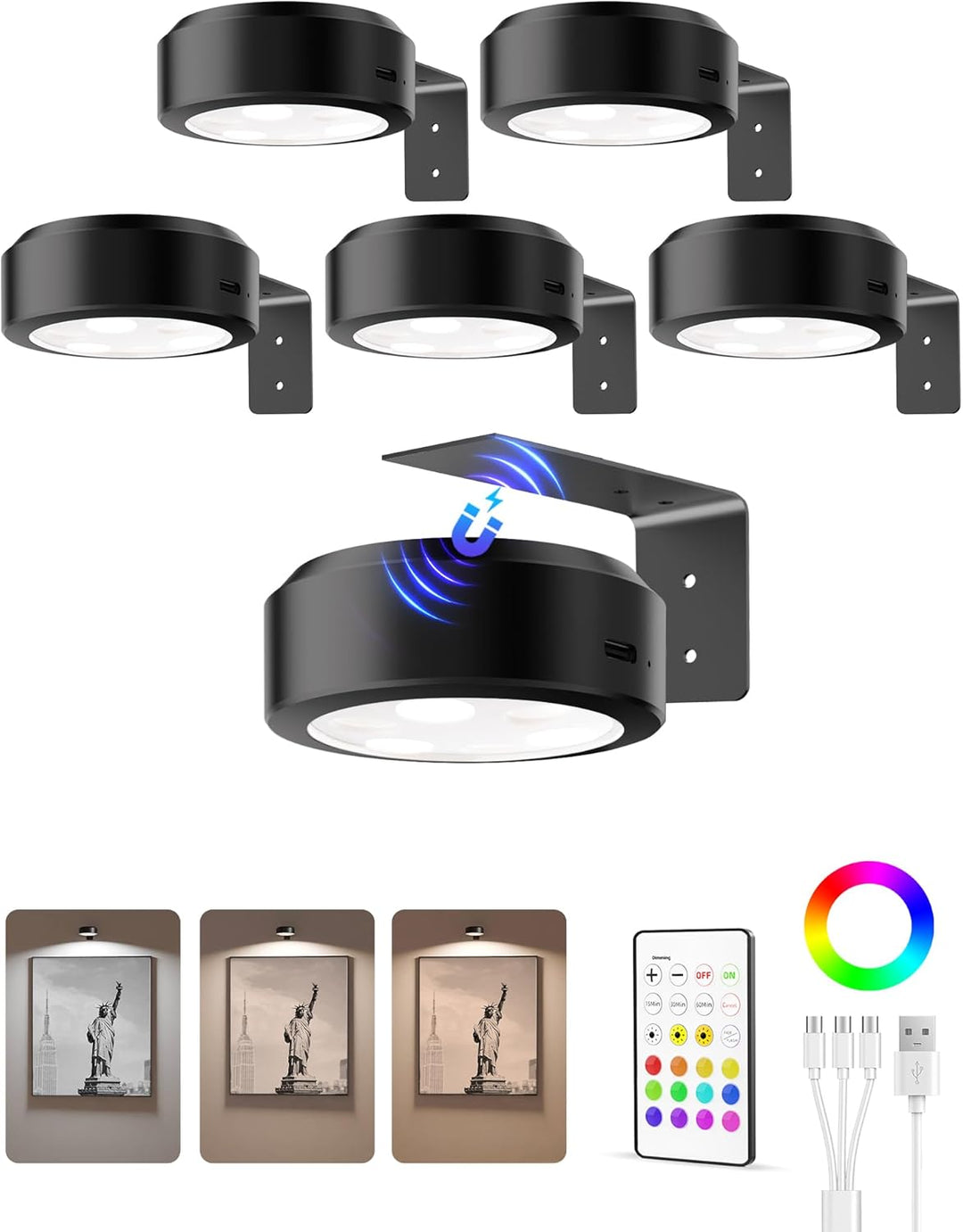 LightsCordless™ Rechargeable Picture Light - Illuminate Your Art Wirelessly