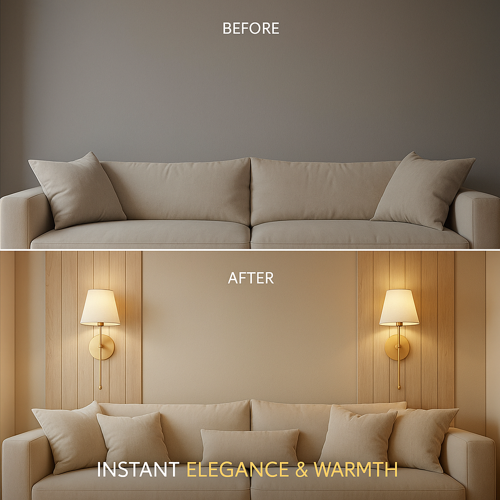 Set of 2 Wireless Wall Sconces with Remote & Rechargeable Bulbs – No Drill