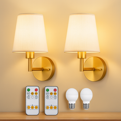 Wall Sconces with Rechargeable Bulbs and Remote Control