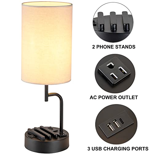 ChargeEase™ Nightstand with Charging Station